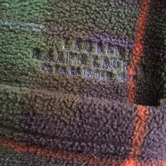 Lauren petite fleece plaid L/S Logo shirt buttoned - Picture 4 of 8